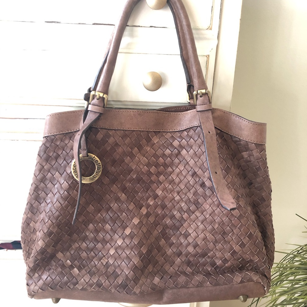 Saraceno Bellagio Leather weaved handbag